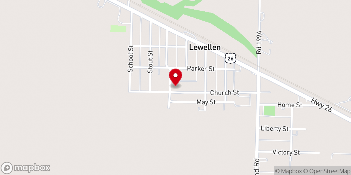 Map showing location of Grace Luthern Church