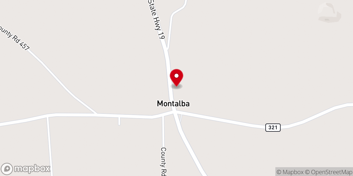 Map showing location of Montalba Baptist Church