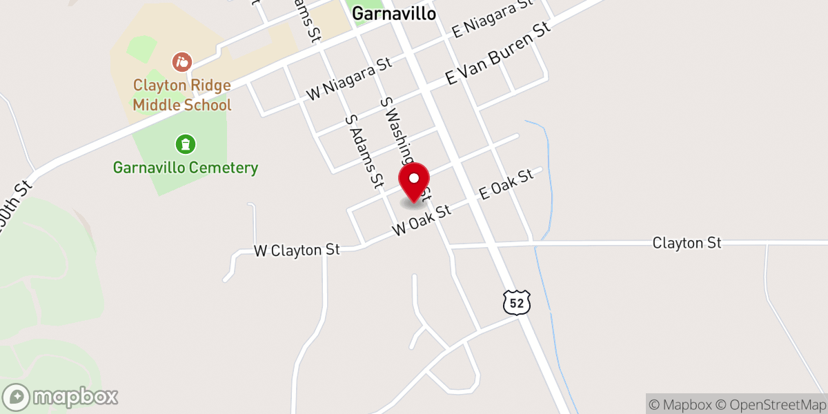 Map showing location of Saint Joseph's Catholic Church, Garnavillo