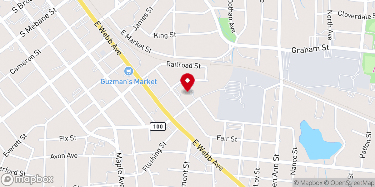 Map showing location of The Salvation Army of Alamance County