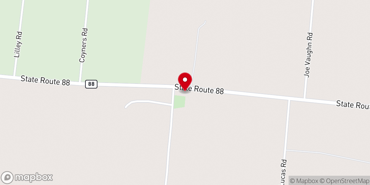 Map showing location of Bucks Chapel MB Church