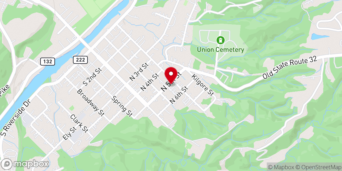 Map showing location of Batavia Faith United Methodist