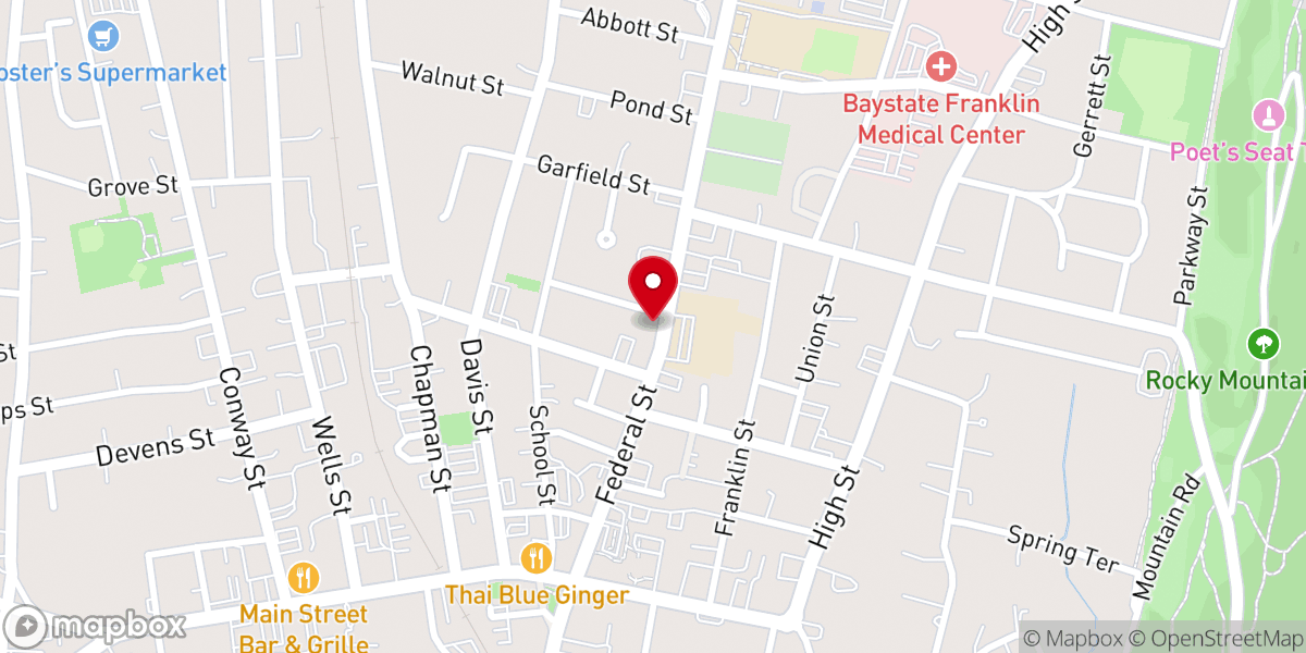 Map showing location of First Baptist Church