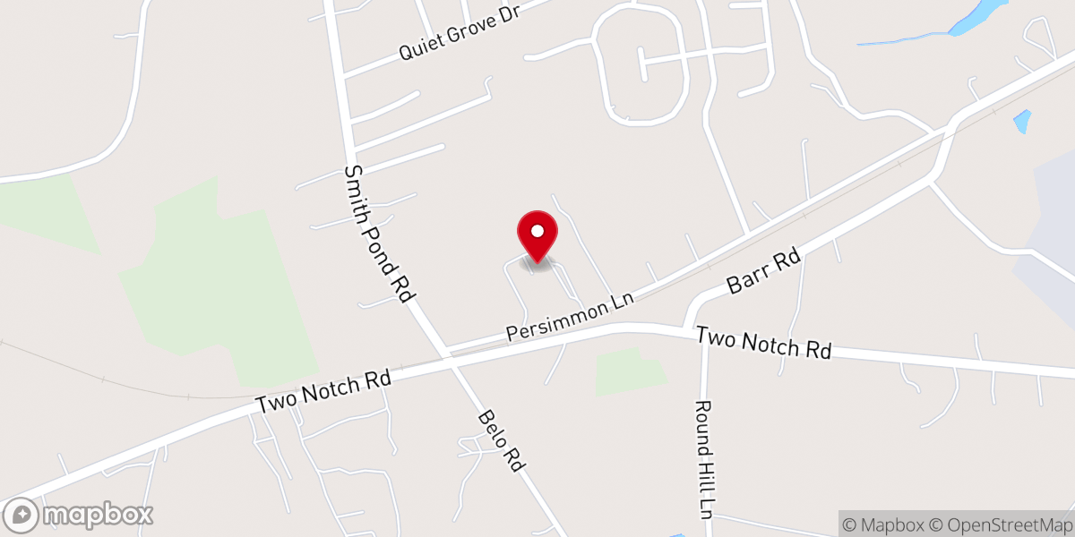 Map showing location of Round Hill Baptist Church