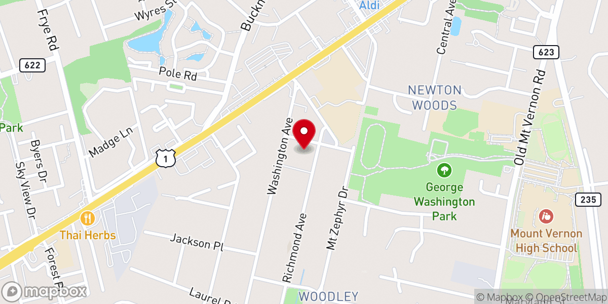 Map showing location of Wesley United Methodist Church
