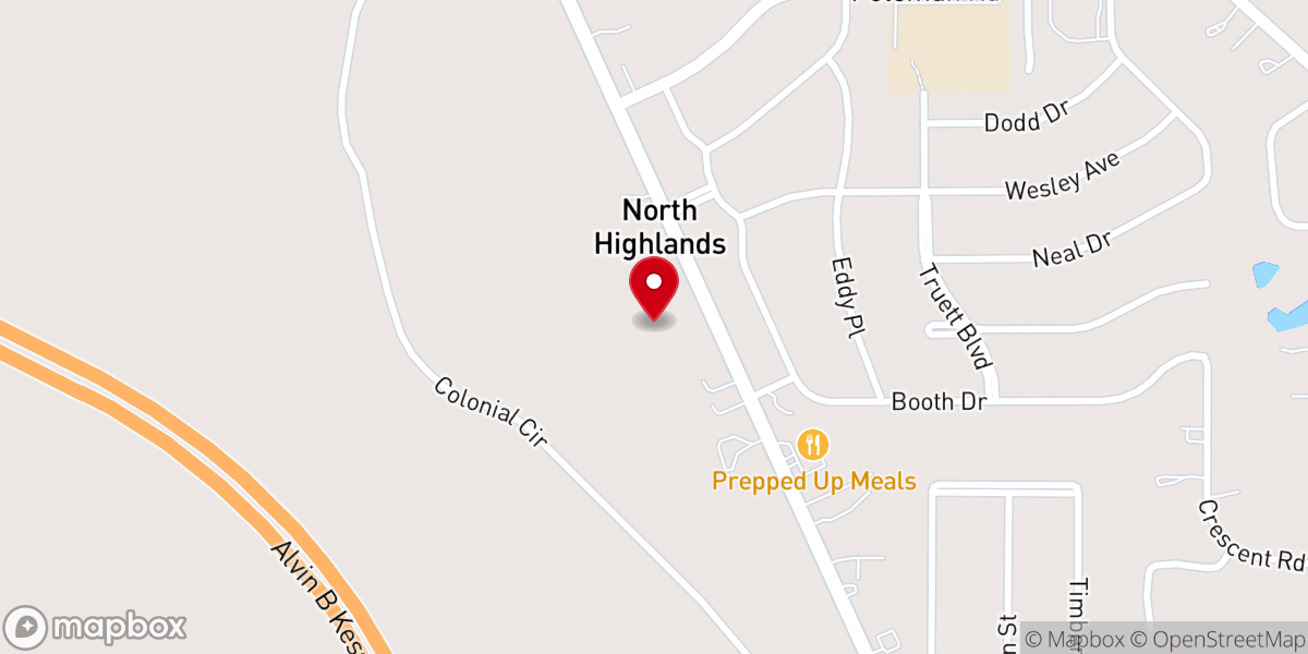 Map showing location of Bossier Zo Baptist Church