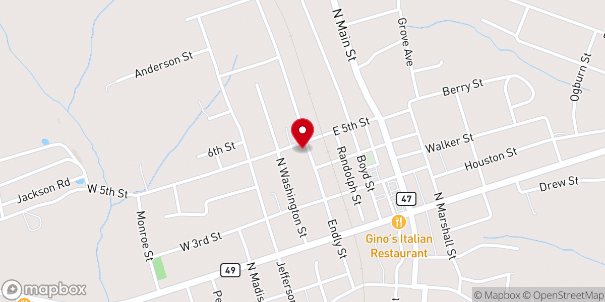 Map showing location of Bethlehem Baptist Church