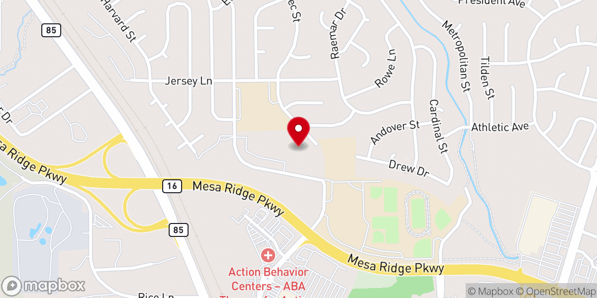 Map showing location of Widefield Community Bible Church
