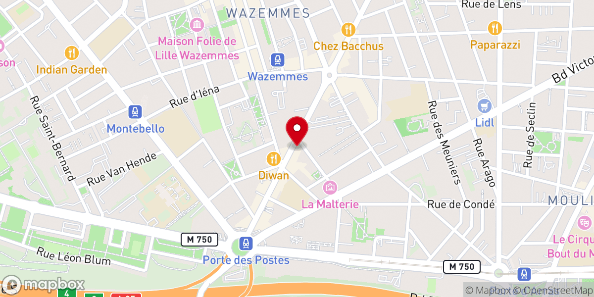 Map showing location of Lomme