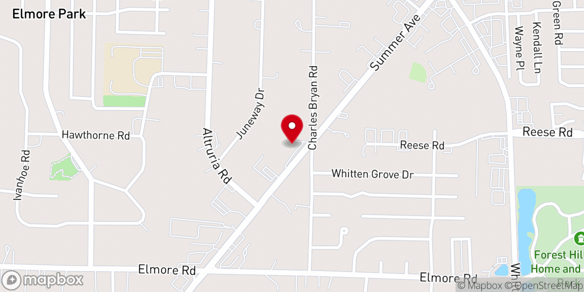 Map showing location of Alliance Bible Church