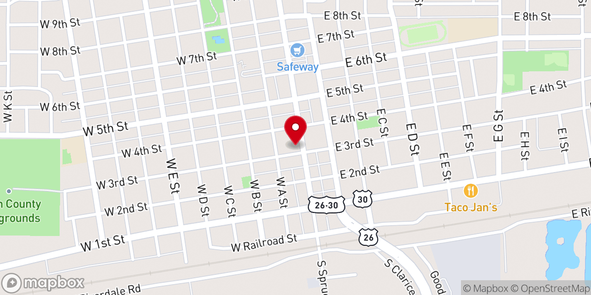 Map showing location of First Congregational Church, United Church of Christ