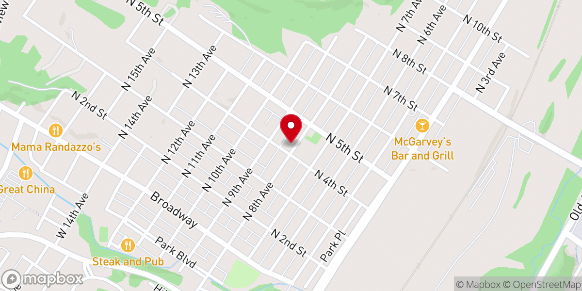 Map showing location of Juniata United Methodist Church