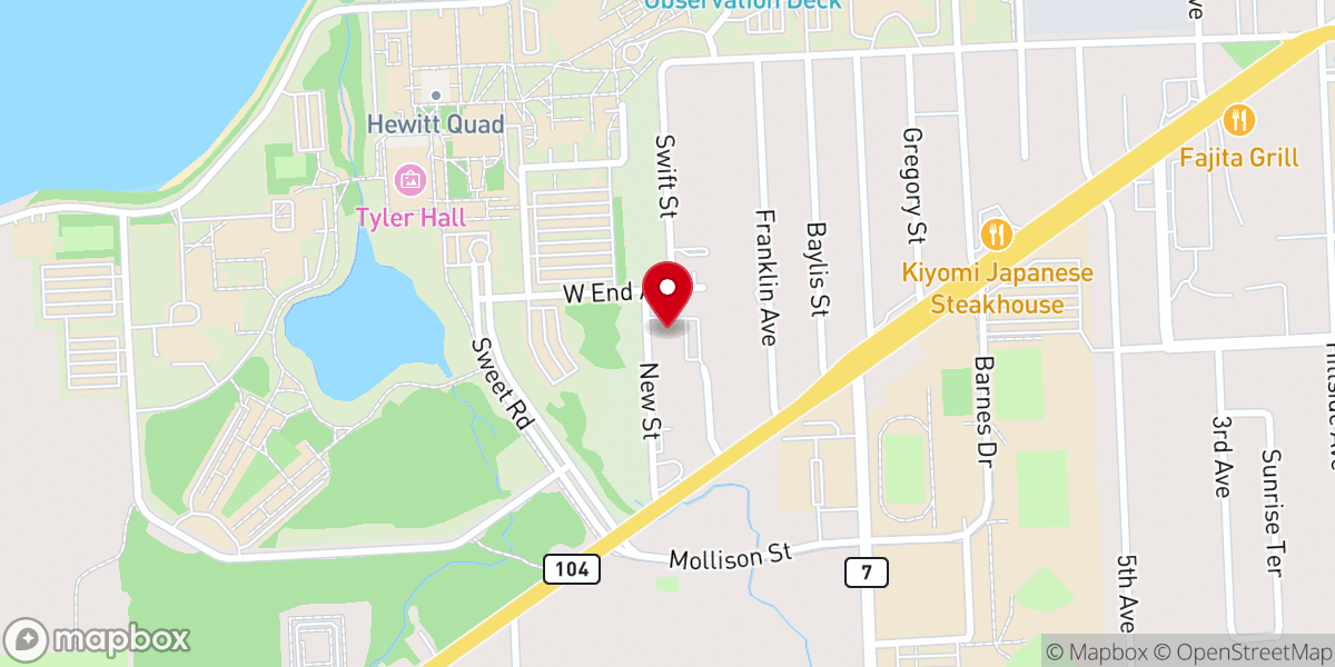 Map showing location of Newman Center