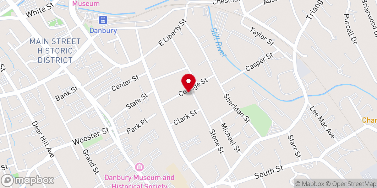 Map showing location of Sacred Heart Danbury