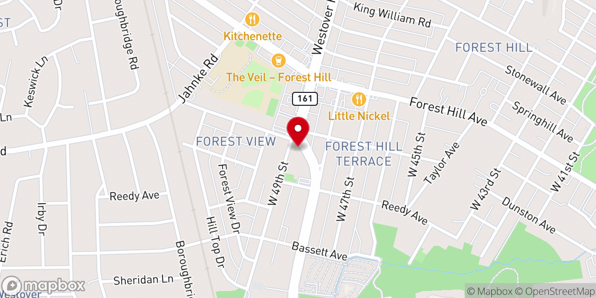 Map showing location of Westover Baptist Church