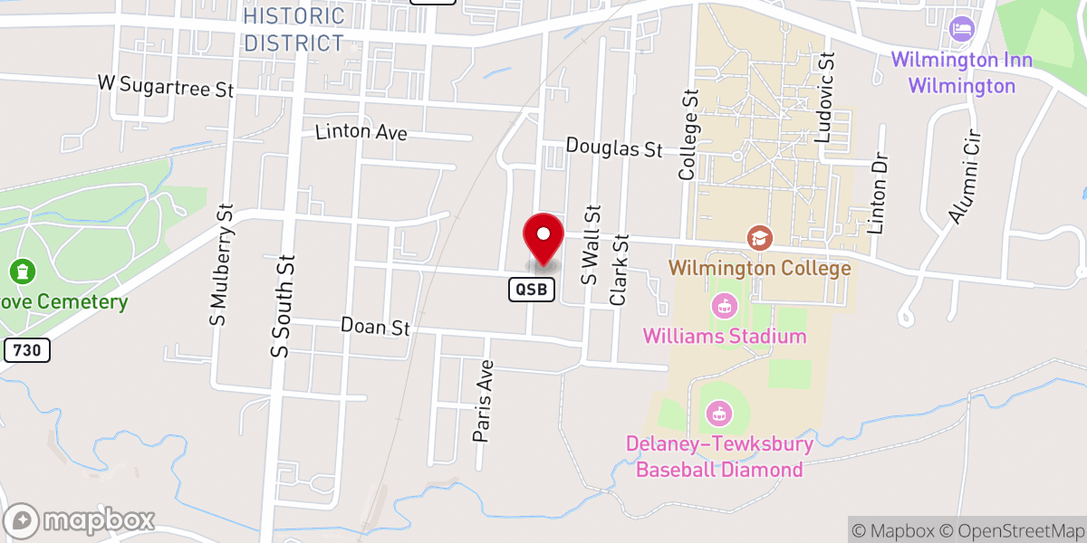Map showing location of Ada Chapel Friends Meeting