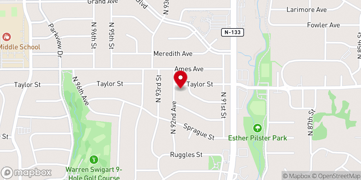 Map showing location of Bethany Baptist Church