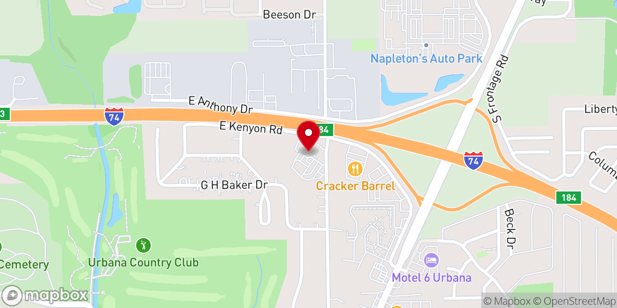 Map showing location of Faith Church of Urbana