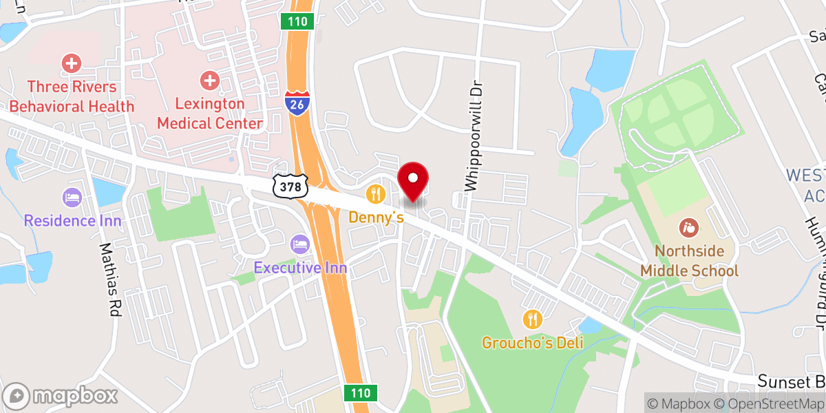 Map showing location of Sunset Boulevard Church