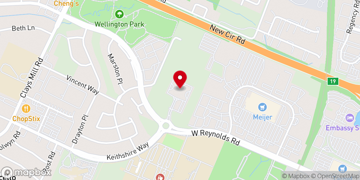 Map showing location of Ashland Avenue Baptist Church