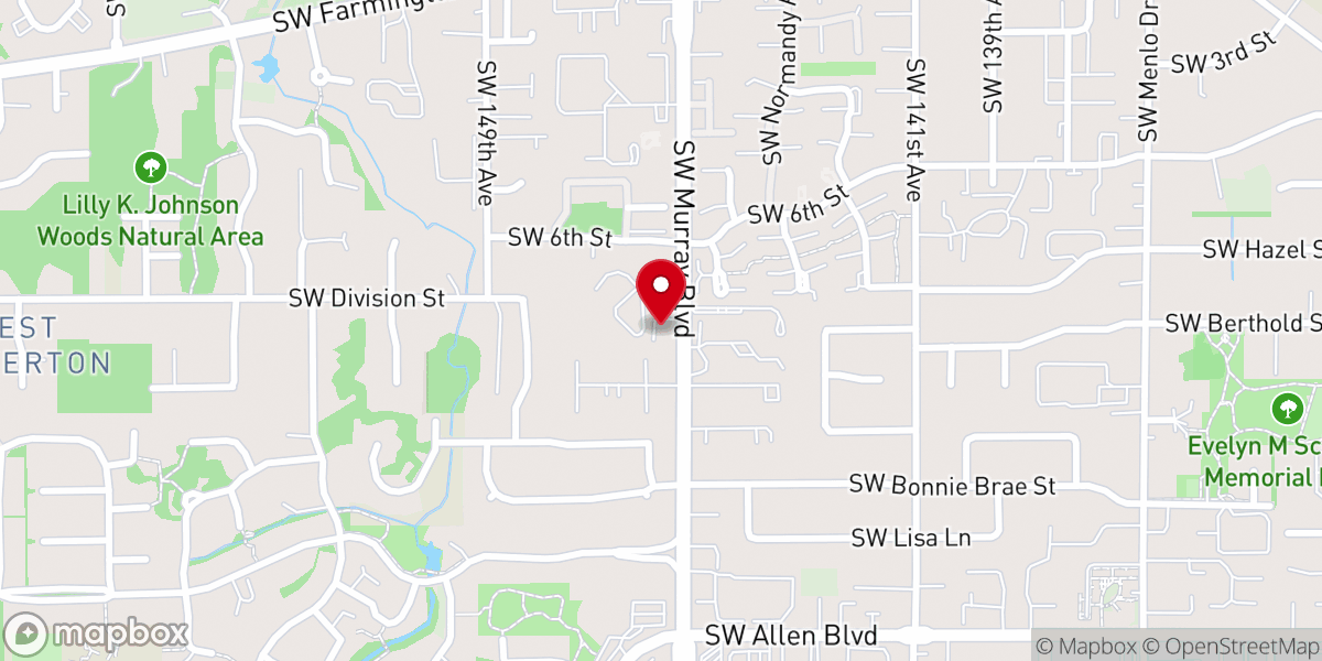 Map showing location of Beaverton Bahá’í Center