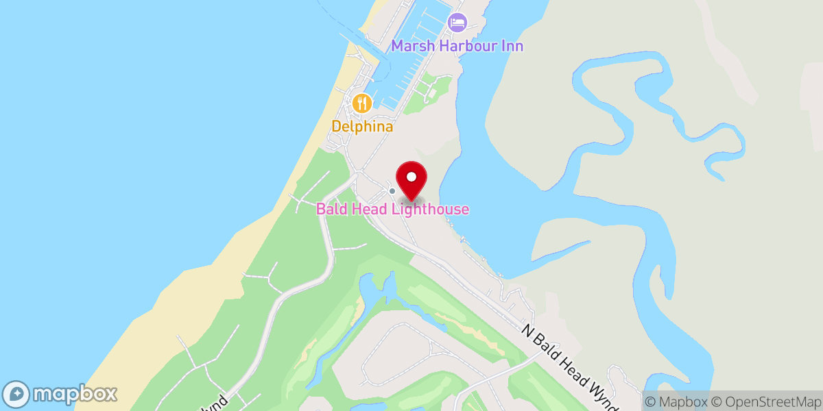 Map showing location of Bald Head Island Chapel