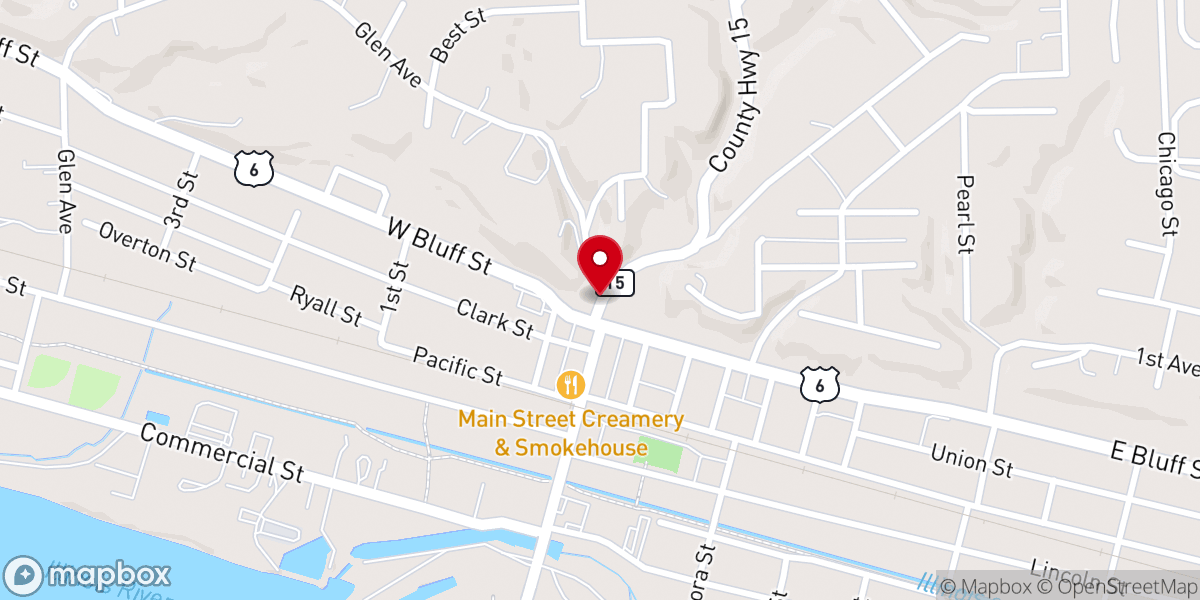 Map showing location of Trinity Luthern Parsonage