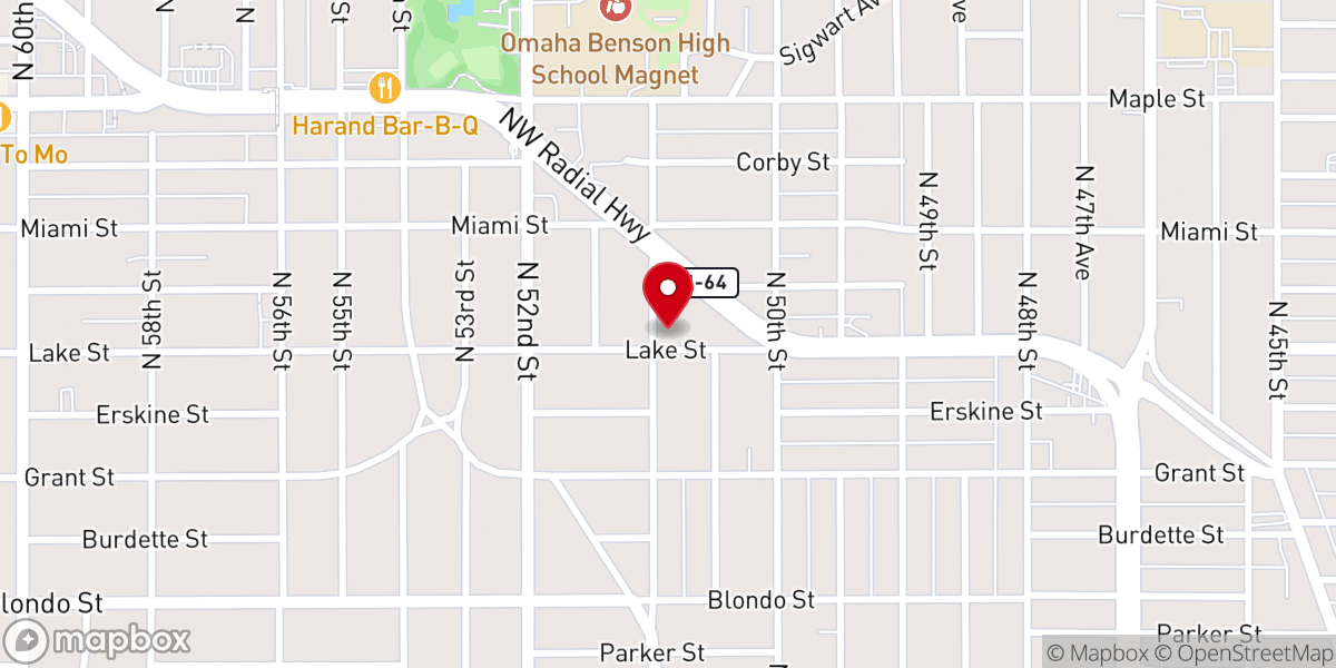 Map showing location of Bethlehem Lutheran Church