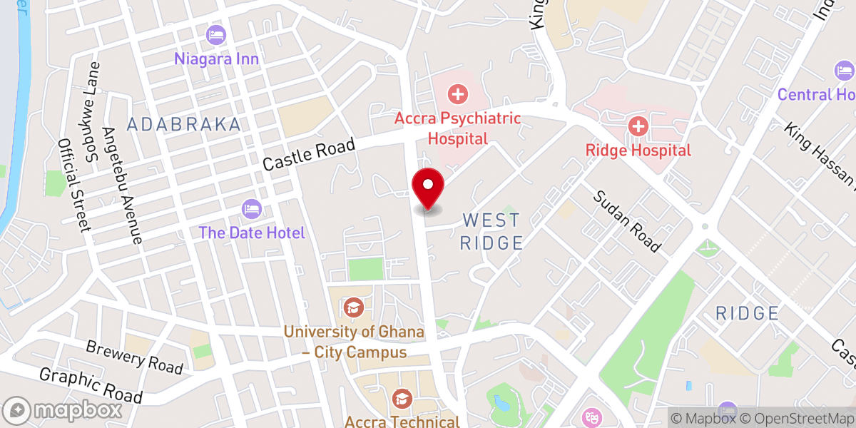 Map showing location of Calvary Methodist Church, Adabraka