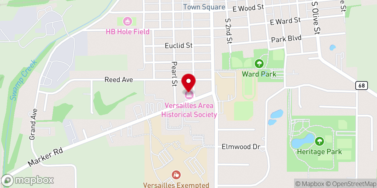 Map showing location of Versailles Area Historical Society