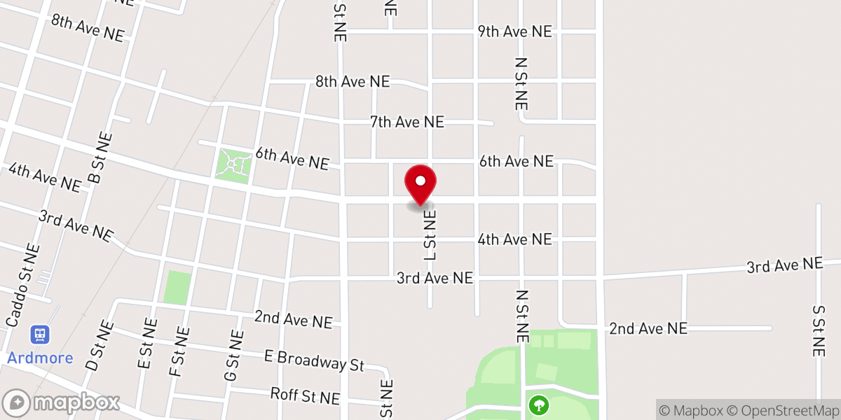 Map showing location of Ardmore Revival Center Inc