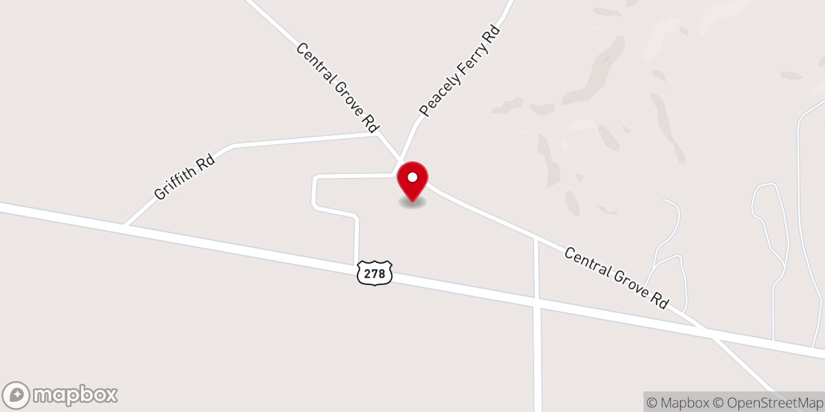 Map showing location of Grady's Chapel United Methodist