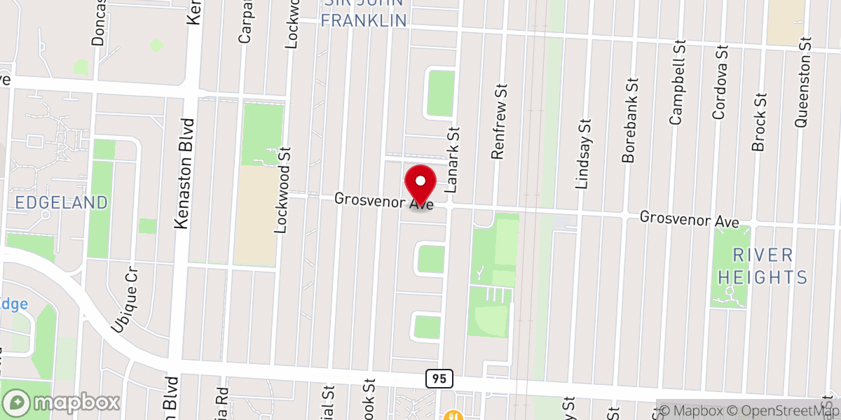 Map showing location of Westworth United Church