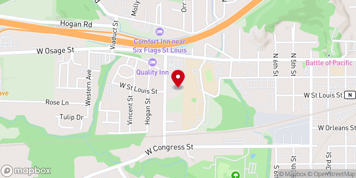 Map showing location of Pacific Church of Christ