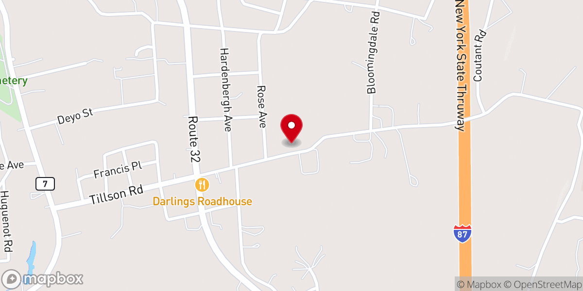 Map showing location of Tillson Community Church
