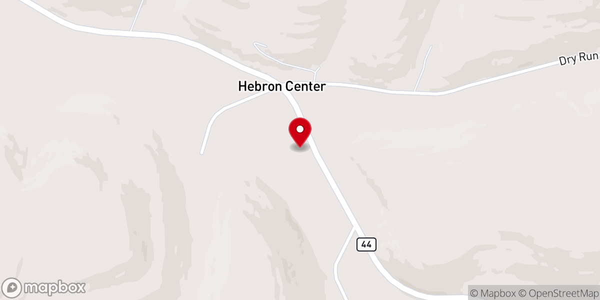 Map showing location of Hebron Union Church