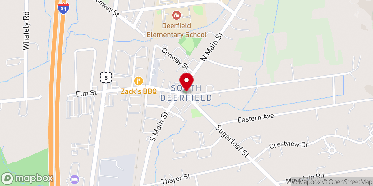 Map showing location of South Deerfield