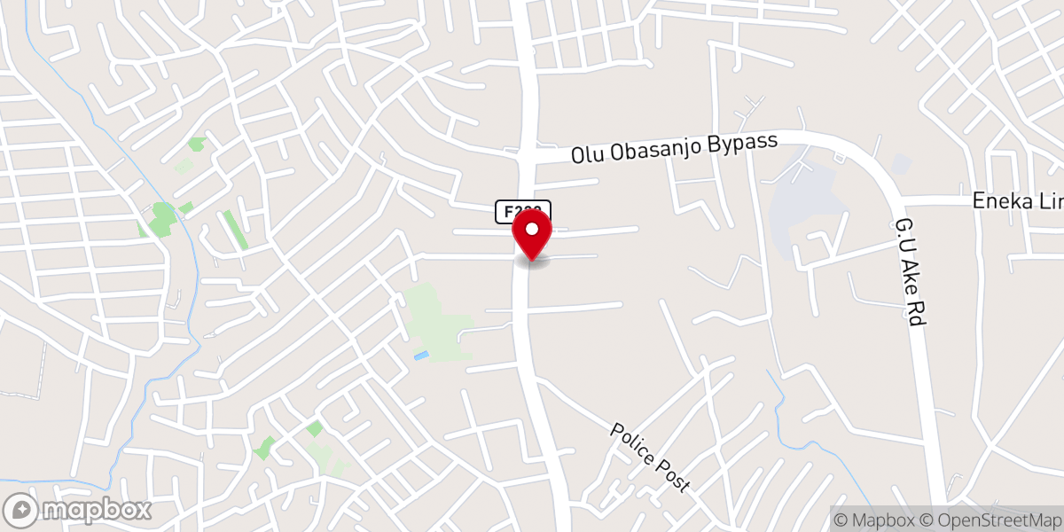 Map showing location of Living Faith church
