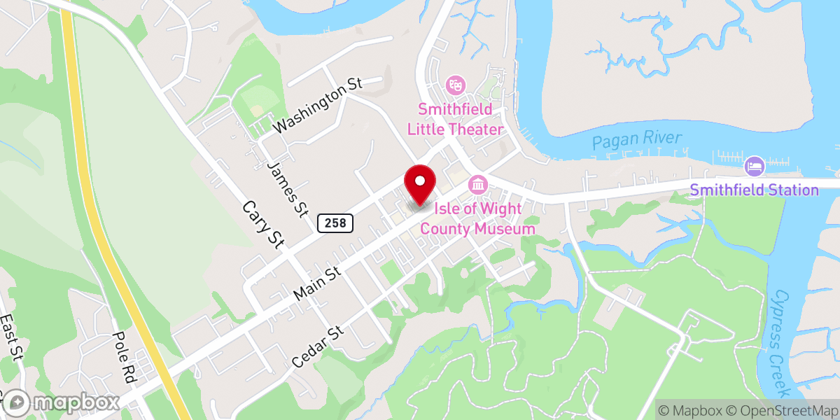 Map showing location of Smithfield Gourmet Cafe and Bakery