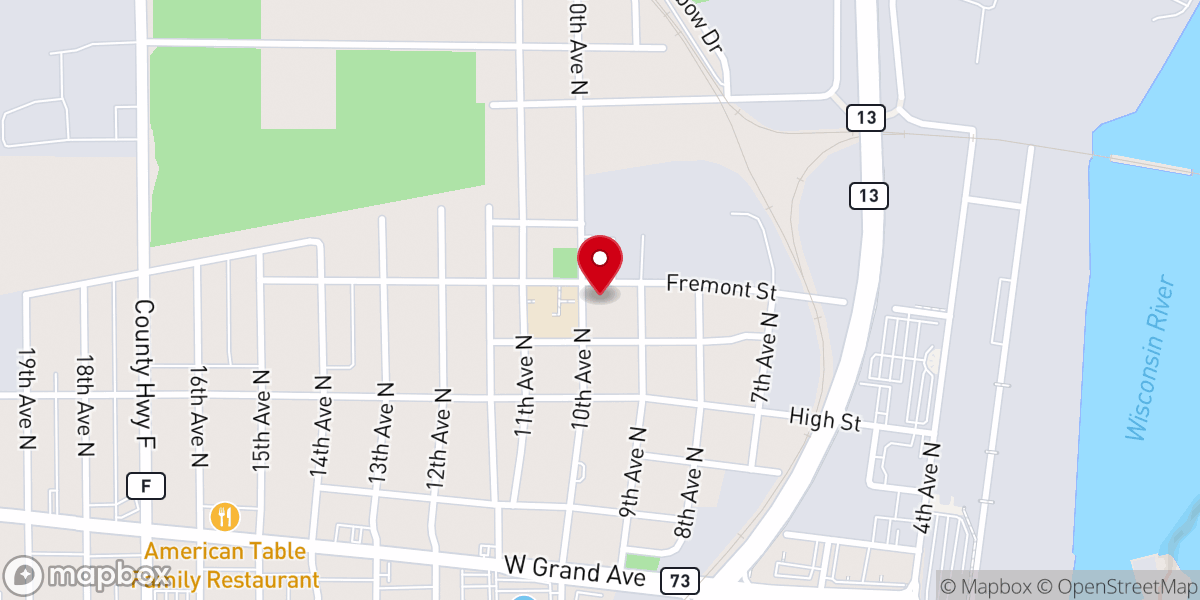 Map showing location of St. Lawrence Catholic Church