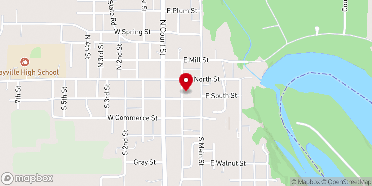 Map showing location of Grayville City Office