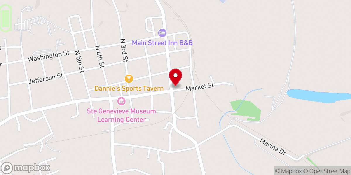 Map showing location of Ste. Genevieve Welcome Center