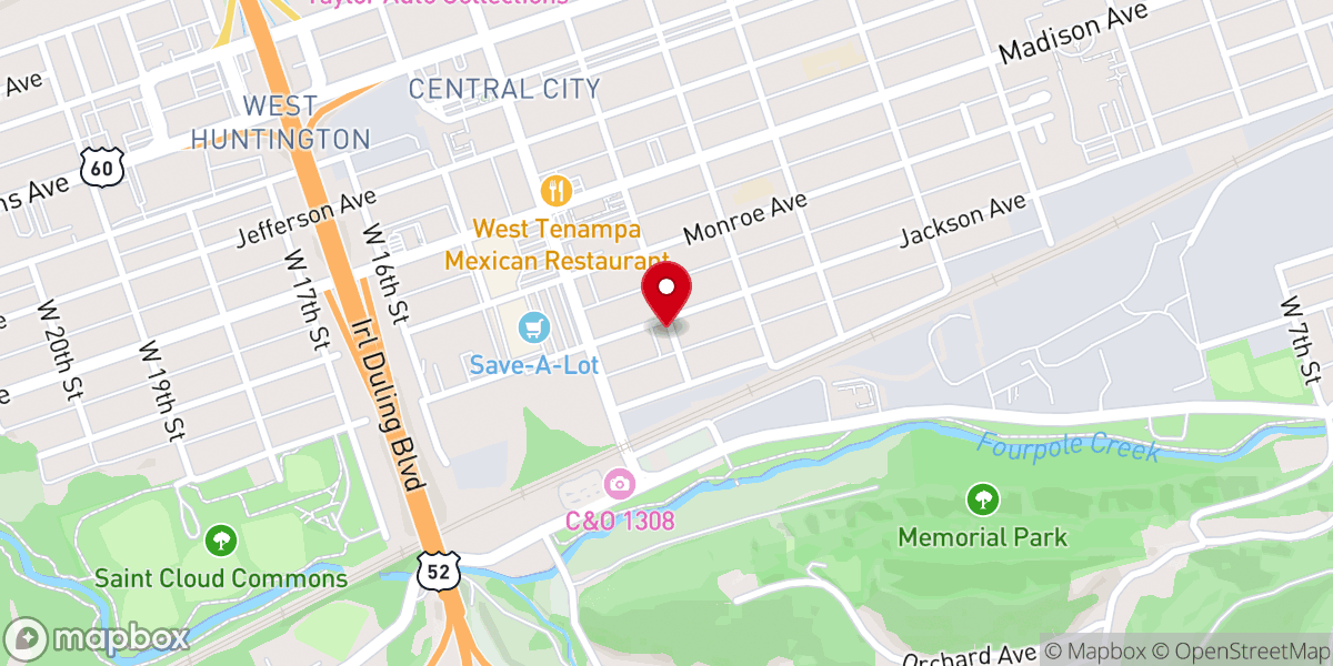 Map showing location of Jackson Avenue Church of God
