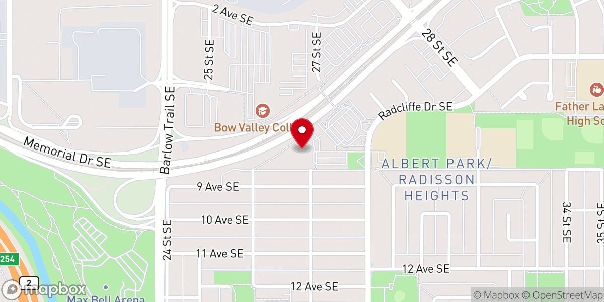 Map showing location of Grace Baptist Church of Calgary