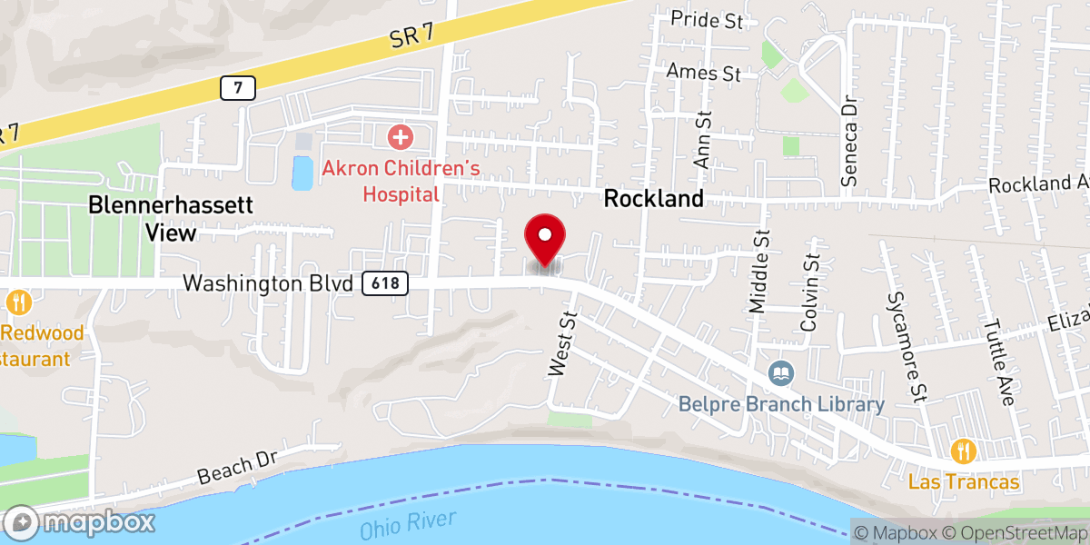 Map showing location of Belpre Area Ministries