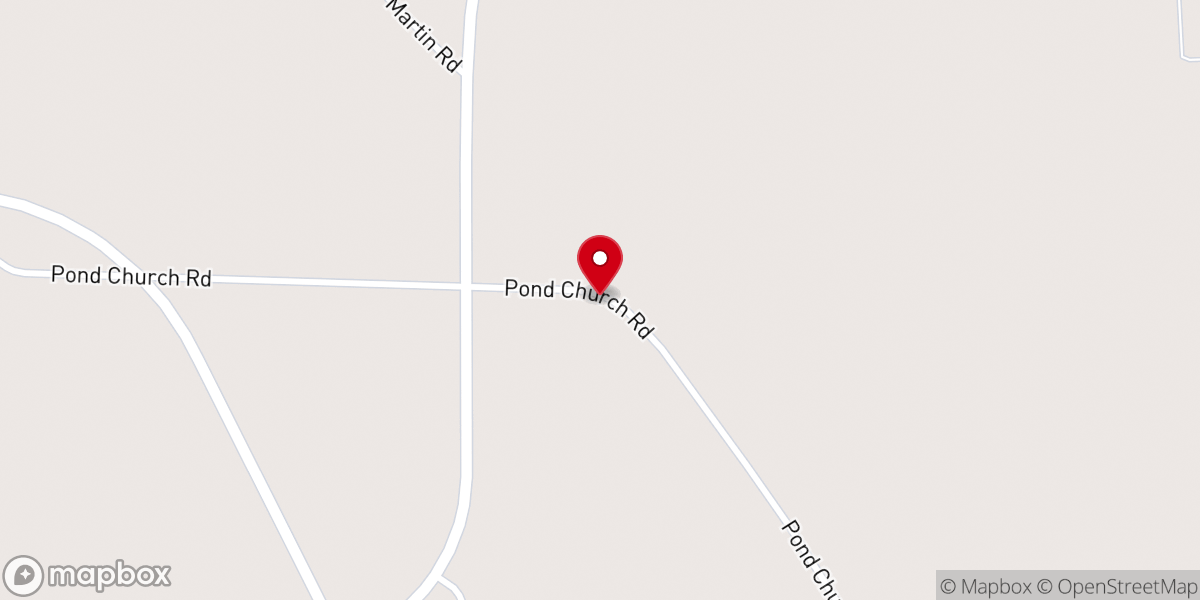 Map showing location of New Pond Church