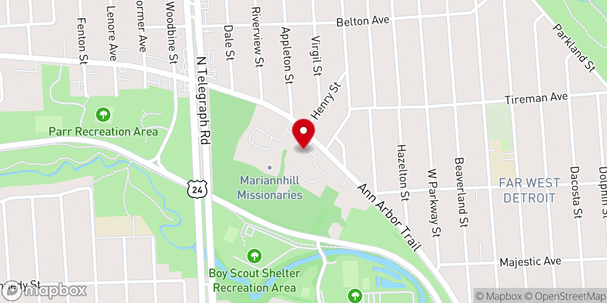 Map showing location of Mariannhill Mission Society