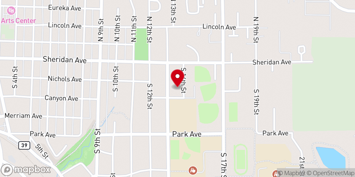 Map showing location of Trinity Lutheran Church, Montevideo - ELCA