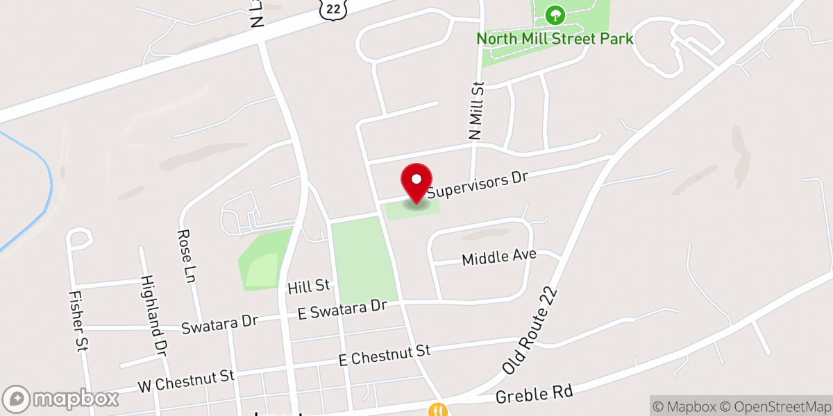 Map showing location of Wengert Meetinghouse