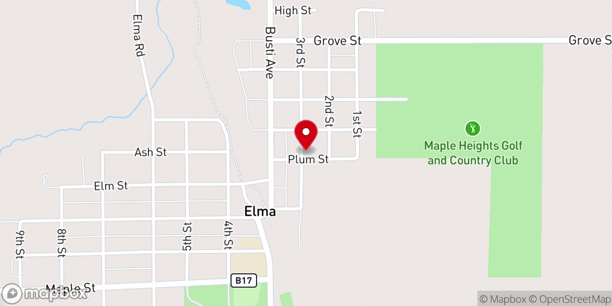 Map showing location of Elma United Methodist Church